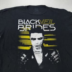 Black Veil Brides Band Crew Neck Graphic Shirt Mens Size Large L Black Yellow